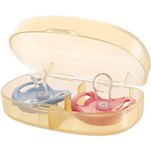 Accmor Pacifier Case, Pacifier Holder Can Storage 2 Pacifiers, Baby Pacifier Holder Case Container for Travel, BPA Free, Brown