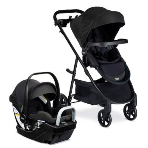 Britax Willow Brook S+ Baby Travel System, Infant Car Seat and Stroller Combo - Raven Black