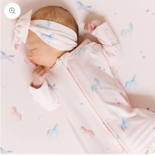 Unicorns Small Ribbed Zip Romper