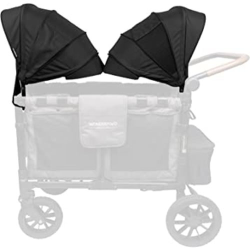 WONDERFOLD Retractable Stroller Canopy Featuring a Peek-a-Boo Window, Optional Visor for Extra Sun Protection, and Side Mesh Panels for Additional Airflow (Fits Only W1, One Piece)