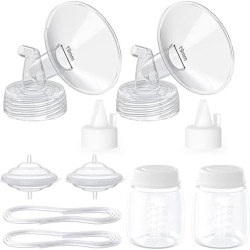 Paruu Pump Parts Compatible with Spectra S1/S2/9 Plus, Not Original Accessories, Full Set Replacements Include 19mm Flanges, Valves, Backflow Protectors (Duckbills Included), Tubings and Bottles