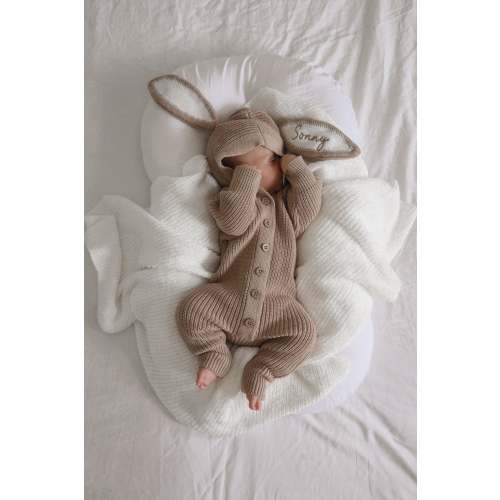 BUNNY HOODED ROMPER | TEDDY BROWN