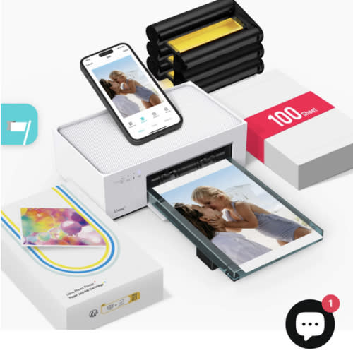 Liene Amber 4x6" Instant Photo Printer White (100 Sheets + 3 Cartridges)