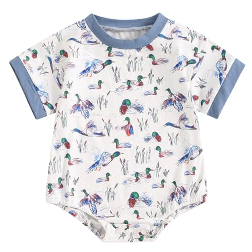 Pudcoco Baby Boys Romper Mallard Duck Hunting Baby Summer Clothes Short Sleeve T-shirt Bodysuit