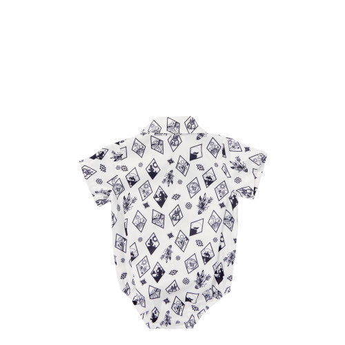 Shea Baby Infant Boy's White Pearlized Snap Onesie