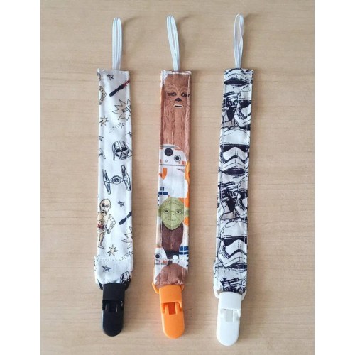 Star wars inspired Baby pacifier Clips. Sold separately or as a set.