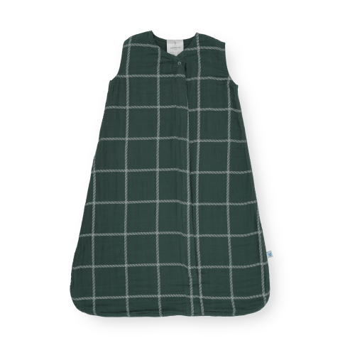 Cotton Muslin Sleep Bag - Evergreen Plaid