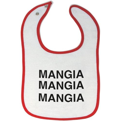 Toddler & Baby Bibs Burp Cloths Novelty Mangia Eat Funny Humor Cotton Baby Items for Baby Girl & Boy White Red Design Only
