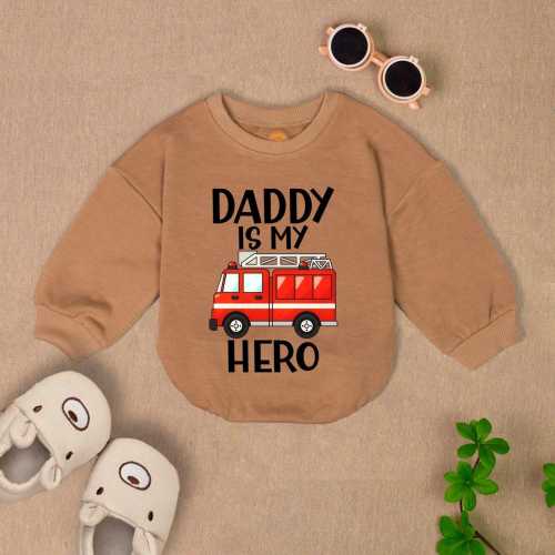 Daddy Is My Hero Baby Romper Short Sleeves, Firefighter Baby Bodysuit, New Daddy Baby Gift, Father'S Day Baby Outfit