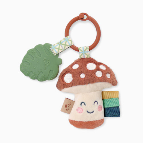 Plush Pal with Silicone Teether - Brown Mushroom