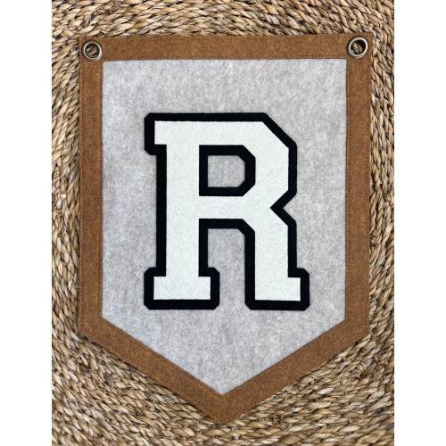 Custom initial pennant, personalized baby gift, neutral nursery decor, personalized baby flag for kids room