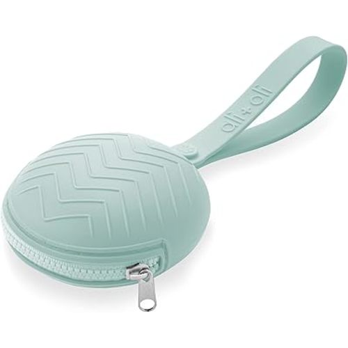 Ali+Oli Silicone Pacifier Holder Case (Mint) BPA-Free Newborn Pacifier Holder, Travel Baby Pacifiers Silicone Pouch, Silicone Pacifier Storage Case, 3 by 1.6 Inches