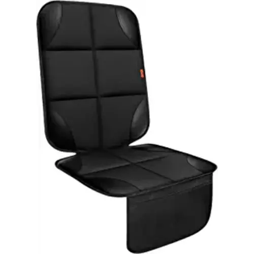 Car Seat Protector 1 Pack Car Seat Cushion Mat Thickest Padding,Waterproof 600D Fabric Car Seat Covers for Non-Slip Backing Mesh Pockets for Baby and Pet (Black, 1 Pack)