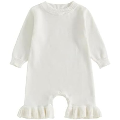 Newborn Baby Girl Sweater Romper Pants Knit Jumpsuit Overall One Piece Outfit Fall Winter Clothes