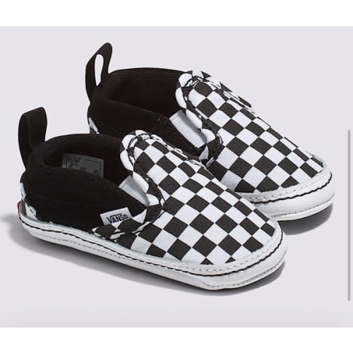 Infant Slip-On V Checkerboard Crib Shoe in Black / True White | Vans