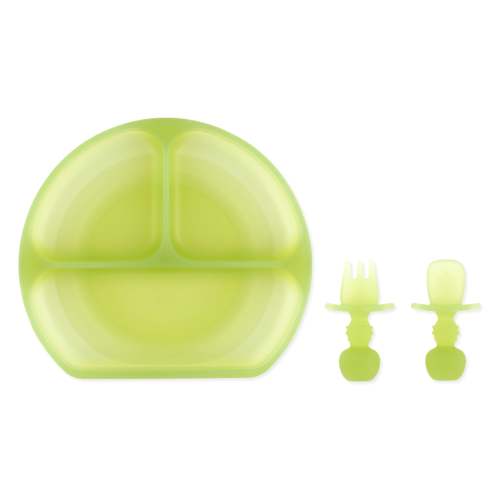 Grip Dish Essential Infant 3-Piece Mealtime Set: Green Jelly