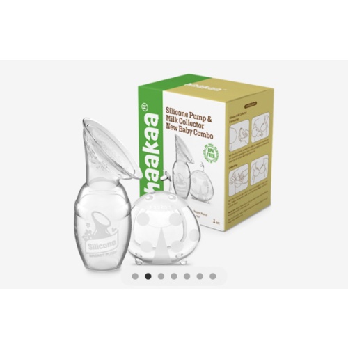 haakaa Manual Breast Pump for Breastfeeding 4oz/100ml and Ladybug Milk Collector 2.5oz/75ml Combo, Food-Grade Silicone