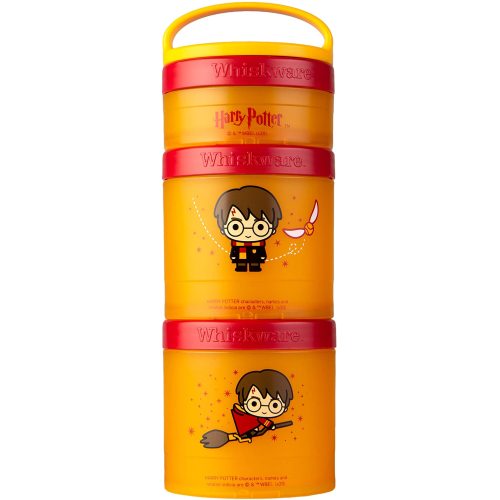 Whiskware Harry Potter Stackable Snack Containers for Kids and Toddlers, 3 Stackable Snack Cups for School and Travel, Harry Potter - 1