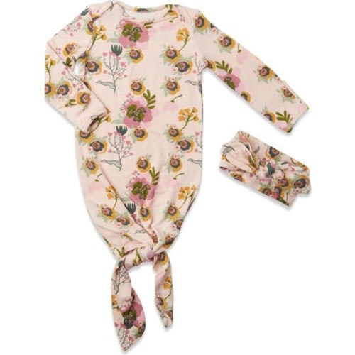 Gown & Head Wrap, 0-3M