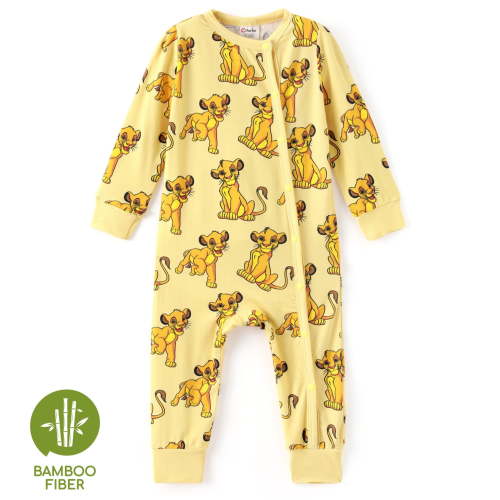 Disney Baby Romper Rayon from Bamboo Simba Graphic Long Sleeve Jumpsuit Coverall Gift Newborn Infant