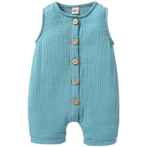 Infant Newborn Baby Boys Girls Cotton Linen Romper Summer Jumpsuit Sleeveless Overalls Clothing Set