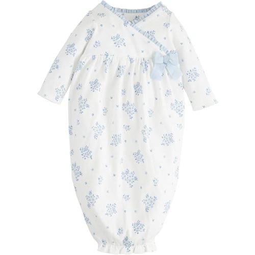 Mud Pie Children's White Ditsy Floral Gown; 0-3M