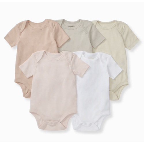 Solid Organic Cotton Short Sleeve Baby Bodysuits 5 Pack - Pink Sand – Burt's Bees Baby