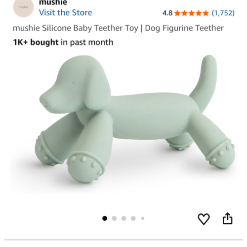 mushie Silicone Baby Teether Toy | Dog Figurine Teether