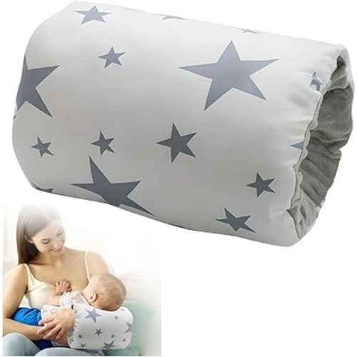 Cozy Cradle Pillow, Cozy Cradle Arm Pillow, Baby Nursing Pillow Head Support Pillow for Breastfeeding Bottle Feeding (Gray Pinstripes)