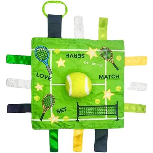 Tennis Lovey Sensory Plush Blanket w/Stroller Clip