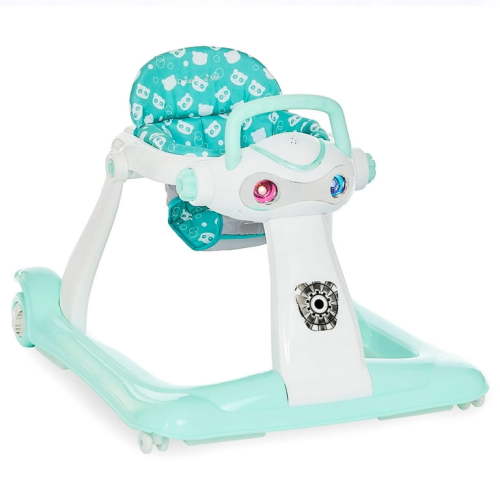 Dream on Me 2-in-1 Charlie Baby Walker, Easy Convertible Baby Walker, Walk Behind, Height Adjustable, Speed Adjusting Wheels, 360-Degree Rotating Seat, Mint