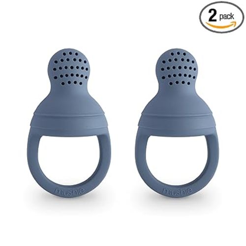 mushie Silicone Baby Fresh Fruit & Food Feeder Pacifier | 6 Months+ (Tradewinds)