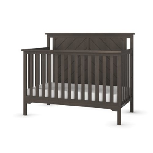 Child Craft Hampton 4-in-1 Convertible Crib, Flat Top Panel Design, 3 Mattress Heights, Dapper Gray