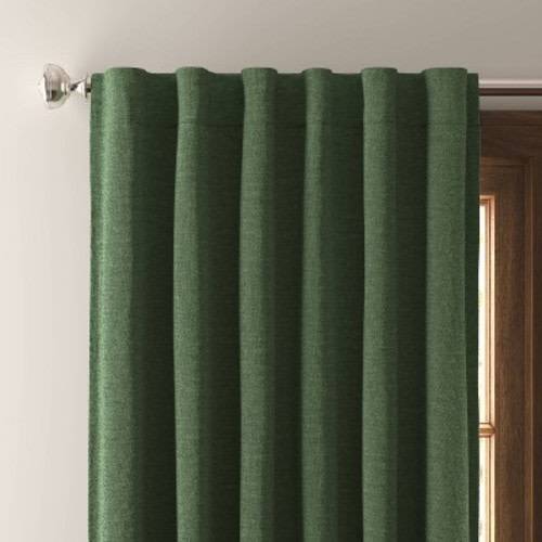 1pc Blackout Velvet Window Curtain Panel - Threshold™, Color: Green, Size: 50"W x 63"L