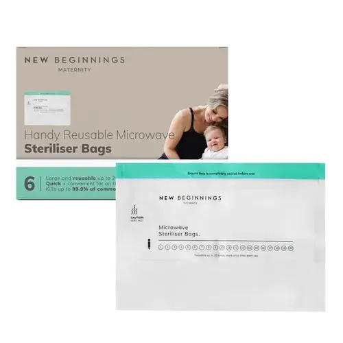 New Beginnings Microwave Steriliser Bags 6 Pack | Baby Bunting AU
