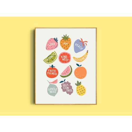 Fruit of the Spirit DIGITAL PRINT - Modern Christian Art - Sunday School Print - VBS print - Christian Classroom - colorful bible verse