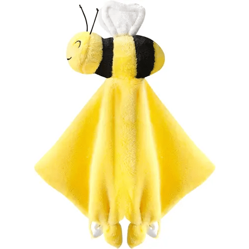 Pro Goleem Bee Loveys for Babies Soft Security Blanket Baby Snuggle Toy Stuffed Animal Blanket Unisex Lovie Baby Gifts for Infant and Toddler Yellow 12 Inch
