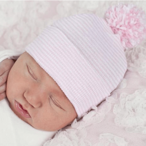 Pink Striped Newborn Hospital Hat – Cheeky Baby Boutique Rome