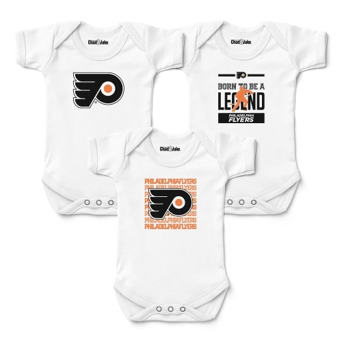 Philadelphia Flyers Chad & Jake Newborn & Infant Three-Pack Bodysuit Set - White