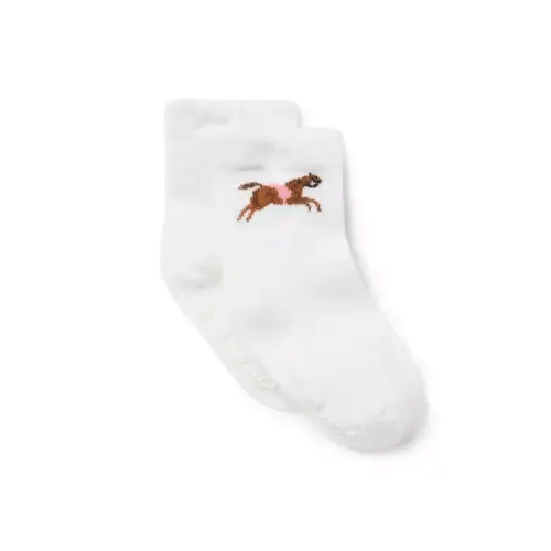 Baby Jet Ivory Baby Horse Sock by Janie and Jack