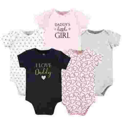 Hudson Baby Short Sleeve Bodysuits, 5-Pack, Newborn- 24 Months