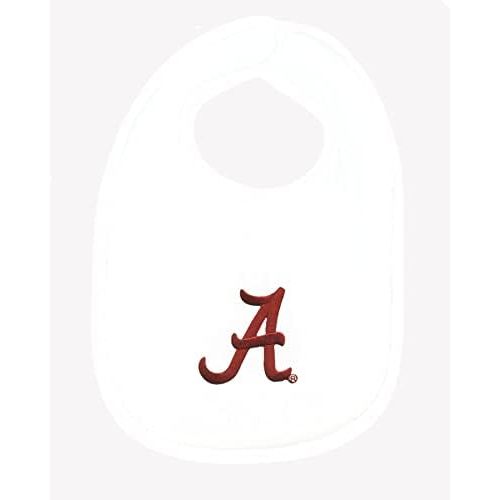 Alabama Crimson Tide Cotton Baby Bib - White