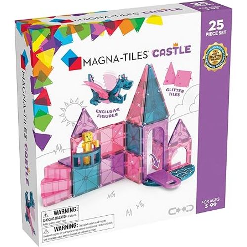 MAGNA-TILES Castle 25-Piece Magnetic Construction Set, The Original Magnetic Building Brand