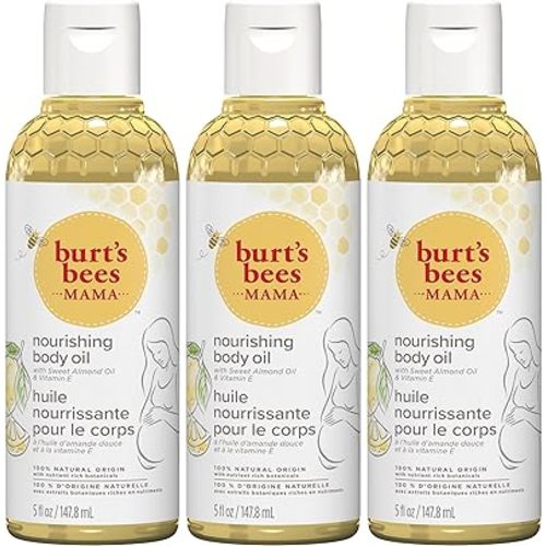 Burt's Bees Mama Body Oil with Vitamin E, 100% Natural Origin, 5 Fluid Ounces, Pack of 3
