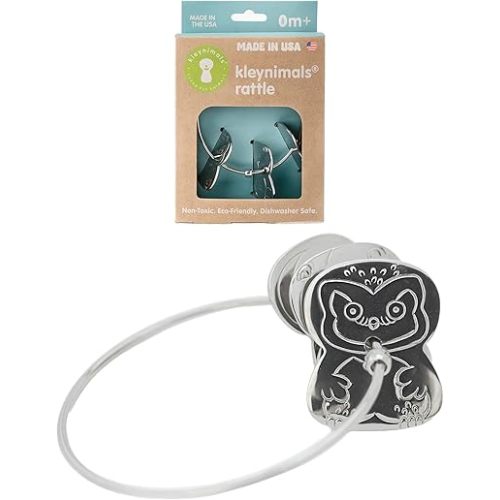 Stainless Steel Rattle and Teether for Babies – Made in USA, Non-Toxic, BPA-Free, Safe & Durable – Perfect for Teething, Sensory Play, and Early Development