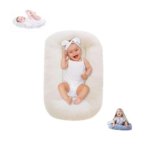 Baby Lounger for Babies 0-24 Months, Bionic Organic Lounger for Newborn Baby, Soft Cotton Breathable Infant Lounger for Home and Travel (05)