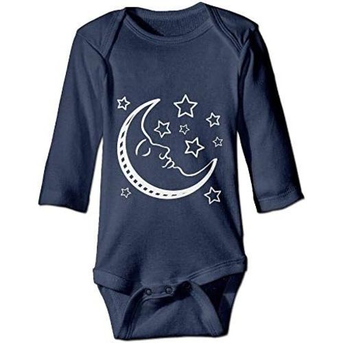 LittleHorn Celestial Moon and Stars Unisex Baby Long Sleeve Bodysuit Crawl Playsuit Rompers