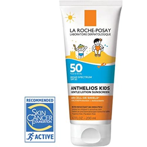 La Roche-Posay Anthelios Kids Gentle Lotion Sunscreen SPF 50, Broad Spectrum SPF + Antioxidants, Sunscreen For Kids, Octinoxate & Oxybenzone-Free, Pediatrician Tested, Non Comedogenic, Oil Free