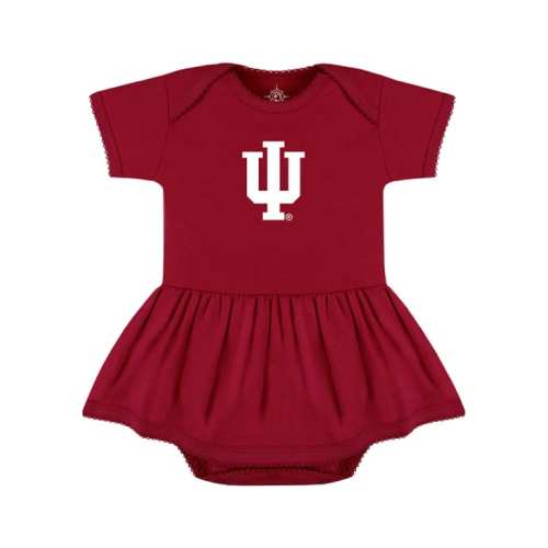 Indiana Hoosiers Baby Girls Picot Short Sleeve Dress - CARDINAL