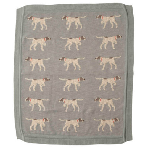 Kiley Cotton Knit Baby Blanket with Dog | Wayfair